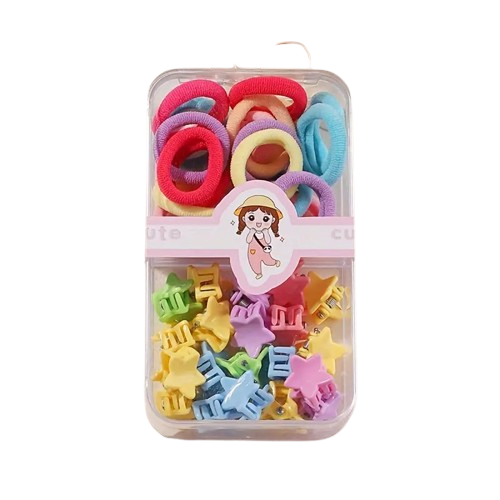 Mini Hair Bands and Hair Clips Set Box