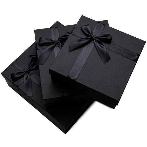 Premium Black Gift Box with Ribbon