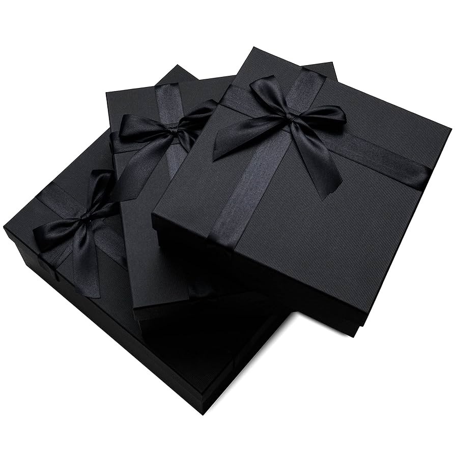 Premium Black Gift Box with Ribbon